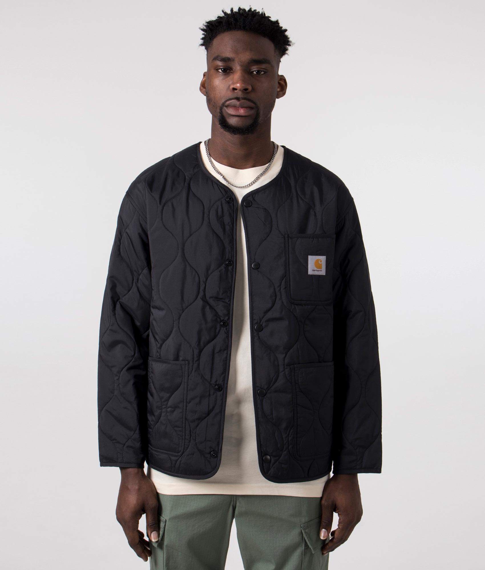 Skyton Liner Quilted Jacket in Black | Carhartt WIP | EQVVS