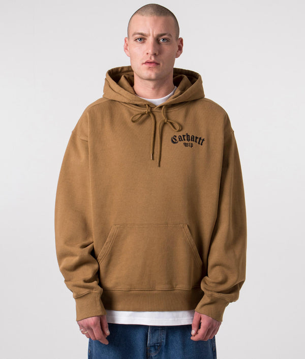 Brown Carhartt WIP Onyx Hoodie  logo printed hoodie a p c 1