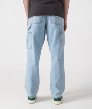 Carhartt WIP Single Knee Pants in Blue. Shot at EQVVS.  Back shot. 