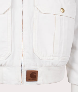 Carhartt WIP Stanton Jacket in Wax White, 100% Cotton. EQVVS Detail Shot