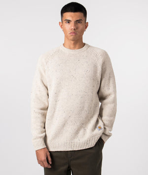 Anglistic Jumper Speckled Moonbeam - Carhartt WIP - EQVVS. Front shot. 