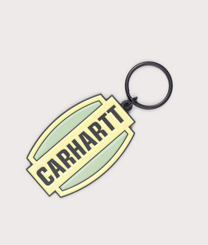 Press Script Keychain in Arctic Lime by Carhartt WIP. EQVVS Flat shot.