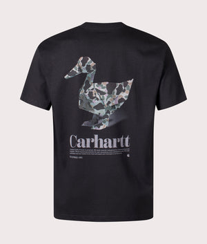 Carhartt Relaxed Fit Fold Duck T-Shirt in Black, 100% Organic Cotton. At EQVVS Menswear. Back detail shot 