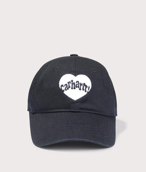 Amour Cap in Black by Carhartt WIP. EQVVS Front Angle Shot.