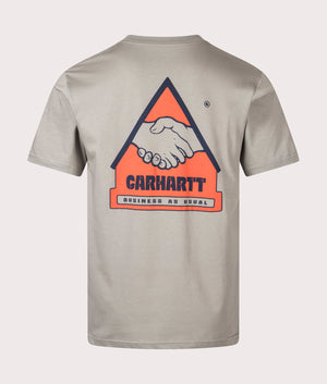 Trade T-Shirt in Misty Grey by Carhartt WIP. EQVVS Back Angle Shot.