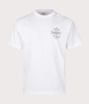 Relaxed Fit Ablaze T-Shirt in White by Carhartt WIP. EQVVS Front Angle Shot.