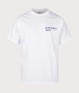 Relaxed Fit Gelato T-Shirt in White by Carhartt WIP. EQVVS Front Angle Shot.