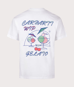 Relaxed Fit Gelato T-Shirt in White by Carhartt WIP. EQVVS Back Angle Shot.