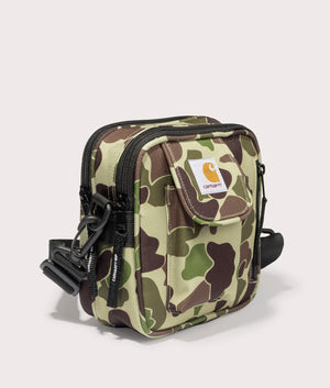 Carhartt WIP Small Essentials Bag in Camo Duck Green at EQVVS Angle Shot