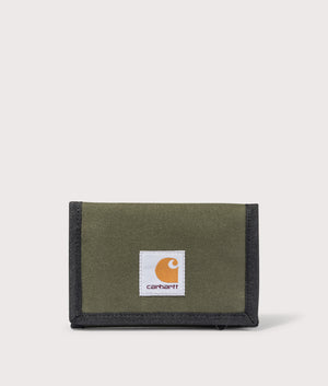 Carhartt WIP Alec Wallet in Office Green. EQVVS Front Shot.