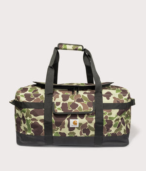 Carhartt WIP Jack Duffle Bag in Camo Duck Green at EQVVS menswear front shot