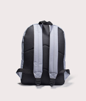 Carhartt WIP Jake Recycled Backpack in Dove grey. Back shot at EQVVS