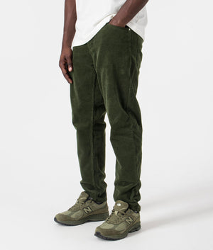 Carhartt WIP Newel Pants in Office Green Rinsed at EQVVS Menswear Side Shot