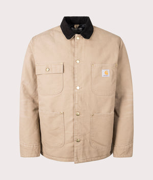 Carhartt OG Chore Coat in Peanut colourway, 100% cotton. Front Shot. 