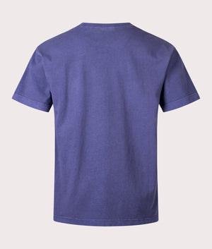 Carhartt WIP Relaxed Fit Vista T-Shirt in Aura Blue, 100% Cotton. Back Shot at EQVVS.