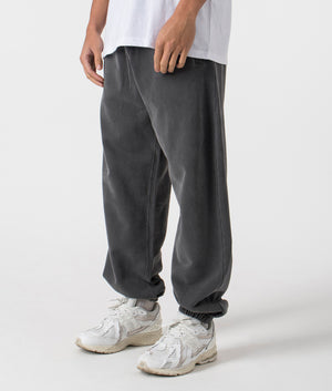 Carhartt WIP Oversized Vista Grand Joggers in Graphite Grey, 100% Brushed Cotton. EQVVS Angle Shot.