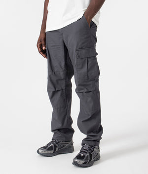 Carhartt WIP Regular Fit Aviation Pants in Graphite at EQVVS Menswear Side Shot