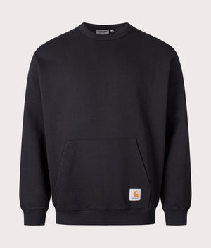 Carhartt WIP Oversized Billy Sweatshirt in Black. Front angle shot at EQVVS.