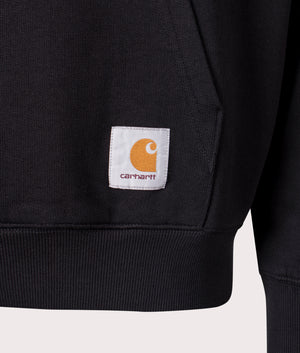 Carhartt WIP Oversized Billy Sweatshirt in Black. Detail angle shot at EQVVS.