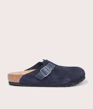 Boston Mixed Leather Clogs in Midnight by Birkenstock. EQVVS Menswear Side Shot. 