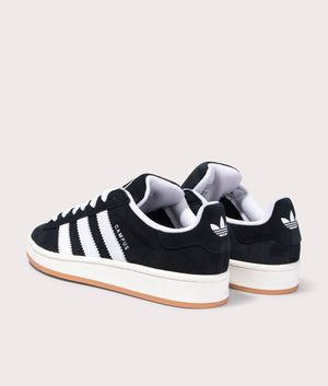 adidas Originals Campus 00s trainers in Core Black/Footwear White/Off White at EQVVS. Back shot. 