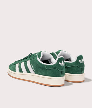 Adidas Campus 00s trainers in Dark Green/Footwear White/Off White. Pair Back Shot. 