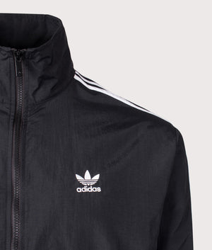 Relaxed Fit Adicolor Classics Firebird Track Top in Black by Adidas Originals at EQVVS. Detail Shot. 