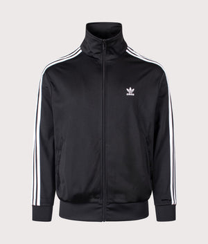 adidas Originals Firebird Track Top in Black and White at EQVVS Menswear. Front shot. 