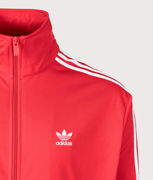 Relaxed Fit Adicolor Classics Firebird Track Top in Better Scarlet by adidas Originals at EQVVS. Detail Shot. 