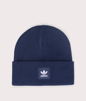 adidas Originals Adicolor Cuff Beanie in Night Indigo Blue. Front Shot at EQVVS