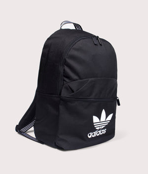 adidas Originals Adicolour Backpack in Black at EQVVS. Side Shot. 