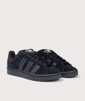 Campus 00s Trainers in Core Black by adidas Originals at EQVVS. Side Pair Shot.