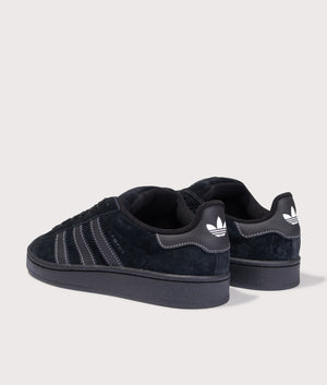 Campus 00s Trainers in Core Black by adidas Originals at EQVVS. Back Detail Shot. 