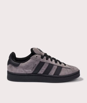 adidas Originals Campus 00s trainers in Charcoal/Core Black/Charcoal, leather and suede at EQVVS. Single side shot. 