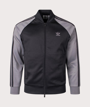 adidas Originals, SST Track Top, black and grey, Eqvvs Menswear, front shot angle