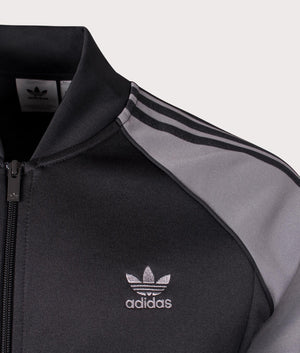 adidas Originals, SST Track Top, black and grey, Eqvvs Menswear, detailed shot angle