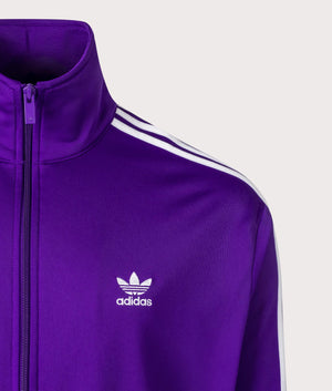 adidas Originals Relaxed Fit Adicolor Classics Firebird Track Top in Collegiate Purple. EQVVS Detail Shot