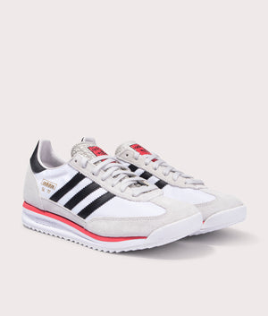 adidas Originals SL 72 RS trainers in Footwear Cloud White/Core Black/Grey One at EQVVS. Front shot. 