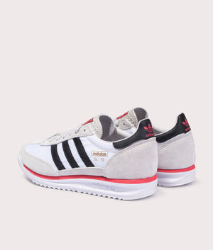 adidas Originals SL 72 RS trainers in Footwear Cloud White/Core Black/Grey One at EQVVS. Back shot. 