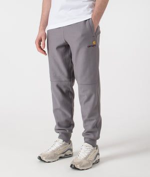 Carhartt WIP American Script Joggers in Yosemite. Shot at EQVVS. Side shot. 