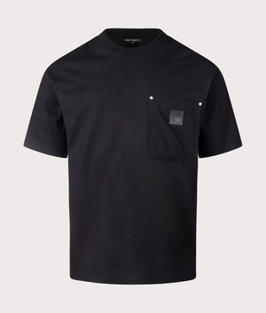 Carhartt WIP Relaxed Fit Eldon Pocket T-Shirt in Black Organic Cotton at EQVVS Menswear Front Shot