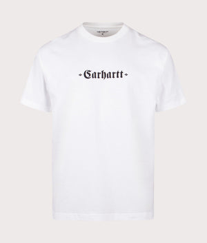 Relaxed Fit Greatest Hits T-Shirt in White/Black from Carhartt WIP. Front angle shot at EQVVS.