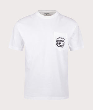 Carhartt WIP Relaxed Fit Fragments Pocket T-Shirt in White/Black at EQVVS Menswear Front Shot