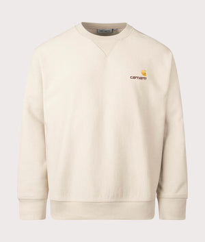 Carhartt WIP American Script Sweatshirt in Fleur de Sel at EQVVS Menswear Front Shot