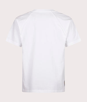 Carhartt WIP Relaxed Fit WIP T-Shirt in White/Dusky Blue, 100% Cotton at EQVVS. Back shot. 