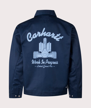 Carhartt WIP Racer Module Jacket in Ink/Frosted Blue colourway at EQVVS. Back shot. 