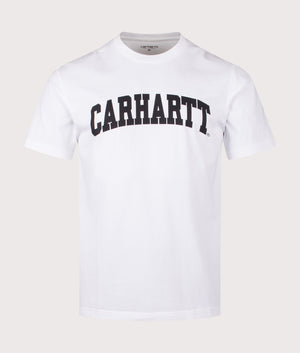 Carhartt WIP S/S University T-Shirt in white. EQVVS front shot.