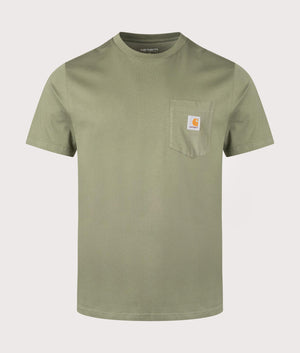 Carhartt WIP Pocket T-Shirt in Dollar Green. Shot at EQVVS.  Front shot. 