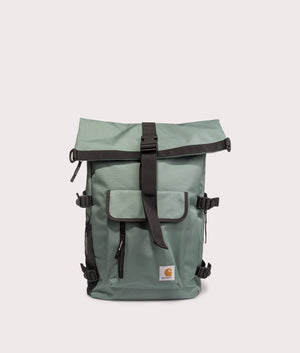 Carhartt WIP Philis Backpack in Silver Pine. Shot at EQVVS. Front shot 