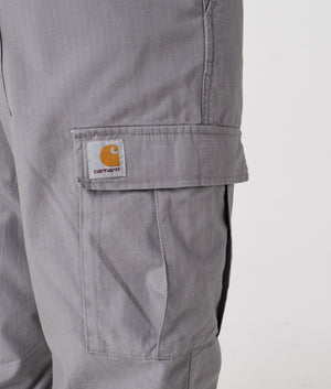 Carhartt WIP Aviation Cargo Pants in Yosemite. Shot at EQVVS.  Detail shot. 